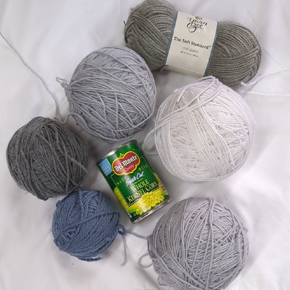 Shades Of Gray, White & Blue Yarn Bundle